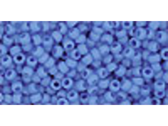 TOHO Glass Seed Bead, Size 11, 2.1mm, Opaque-Frosted Cornflower (Tube)