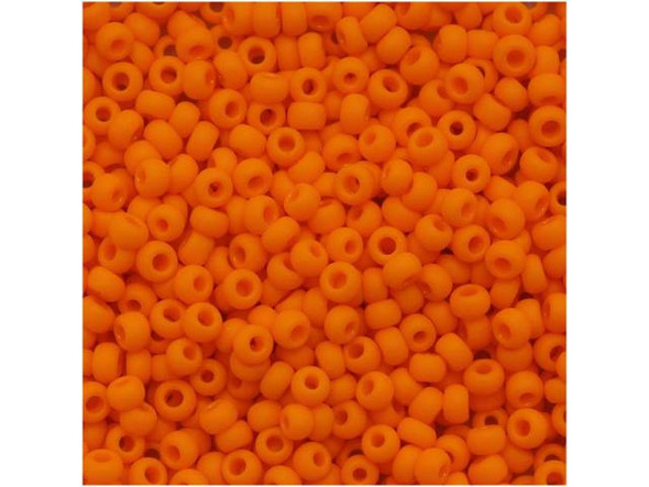 TOHO Glass Seed Bead, Size 11, 2.1mm, Opaque-Frosted Cantelope (Tube)