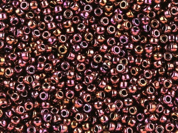 TOHO Glass Seed Bead, Size 11, 2.1mm, Higher-Metallic Amethyst (Tube)