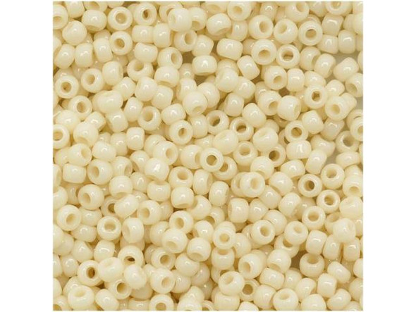 TOHO Glass Seed Bead, Size 11, 2.1mm, Opaque Lt Beige (Tube)