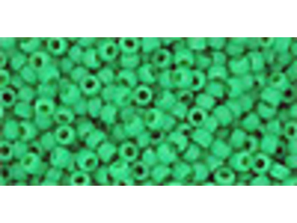 TOHO Glass Seed Bead, Size 11, 2.1mm, Opaque-Frosted Shamrock (Tube)