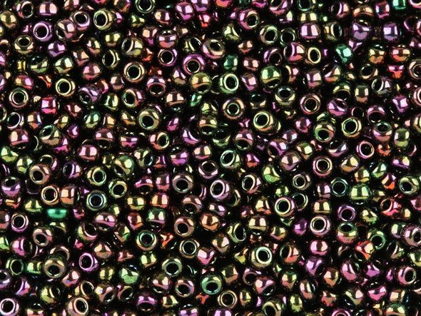 TOHO Glass Seed Bead, Size 11, 2.1mm, Higher-Metallic Iris - Purple/Green (Tube)