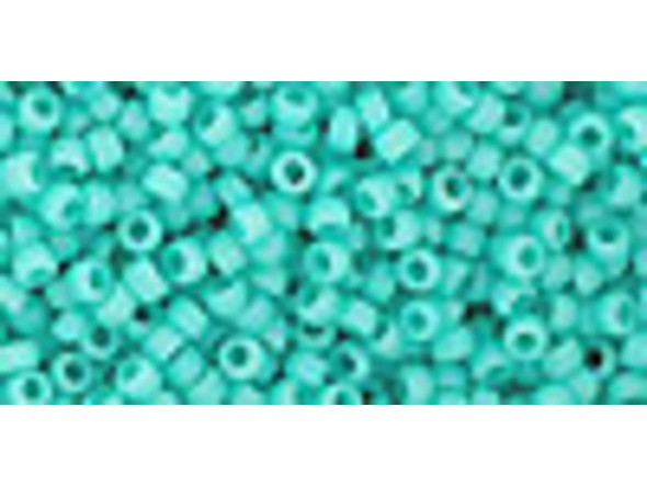 TOHO Glass Seed Bead, Size 11, 2.1mm, Opaque-Frosted Turquoise (Tube)