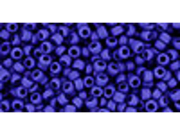 TOHO Glass Seed Bead, Size 11, 2.1mm, Opaque-Frosted Navy Blue (Tube)