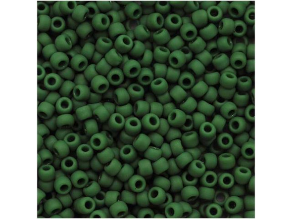 TOHO Glass Seed Bead, Size 11, 2.1mm, Opaque-Frosted Pine Green (Tube)