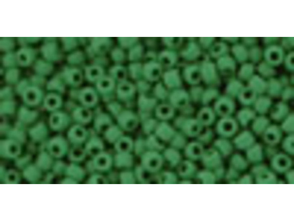 TOHO Glass Seed Bead, Size 11, 2.1mm, Opaque-Frosted Pine Green (Tube)