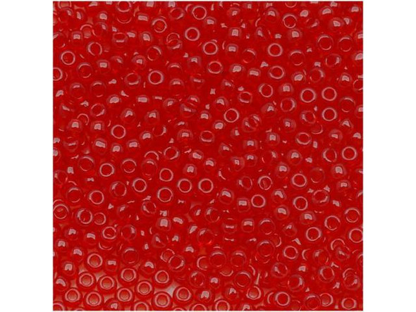 TOHO Glass Seed Bead, Size 11, 2.1mm, Transparent Siam Ruby (Tube)