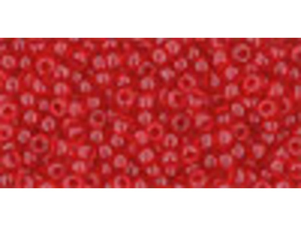 TOHO Glass Seed Bead, Size 11, 2.1mm, Transparent Siam Ruby (Tube)