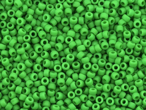 TOHO Glass Seed Bead, Size 11, 2.1mm, Opaque-Frosted Mint Green (Tube)