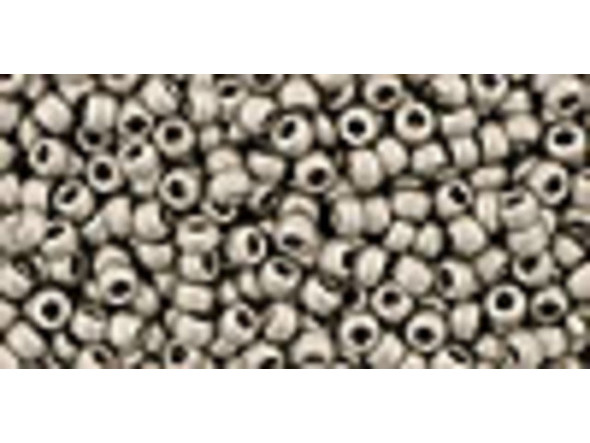 TOHO Glass Seed Bead, Size 11, 2.1mm, Metallic Frosted Antique Silver (Tube)