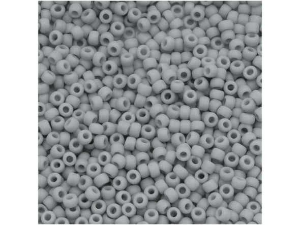 TOHO Glass Seed Bead, Size 11, 2.1mm, Opaque-Frosted Gray (Tube)