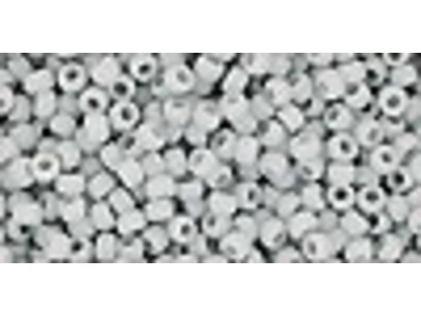TOHO Glass Seed Bead, Size 11, 2.1mm, Opaque-Frosted Gray (Tube)