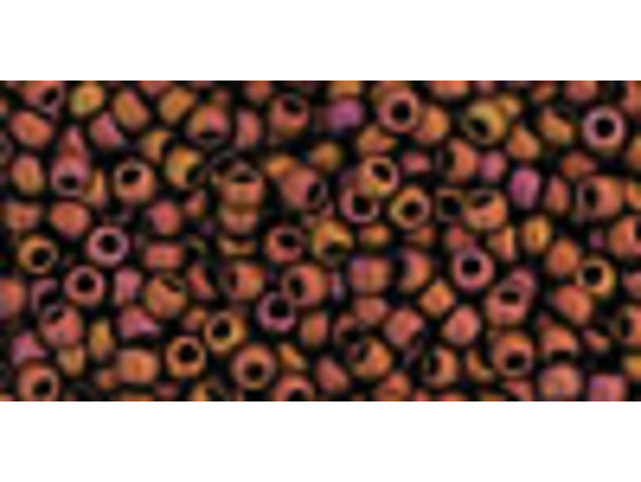 TOHO Glass Seed Bead, Size 11, 2.1mm, Higher-Metallic Frosted Copper Twilight (Tube)