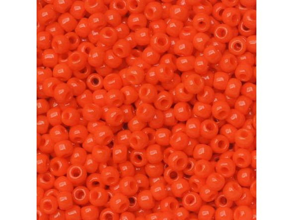 TOHO Glass Seed Bead, Size 11, 2.1mm, Opaque Sunset Orange (Tube)