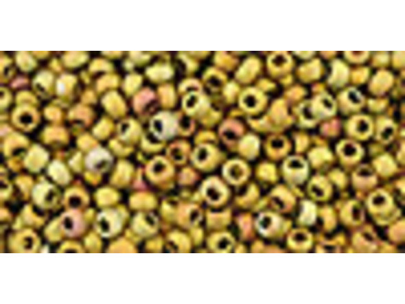 TOHO Glass Seed Bead, Size 11, 2.1mm, Higher-Metallic Frosted Carnival (Tube)