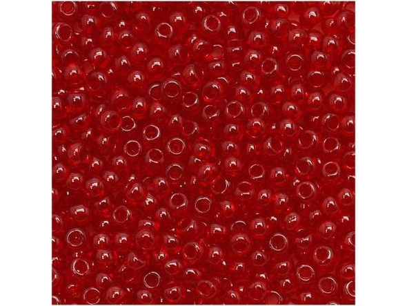 TOHO Glass Seed Bead, Size 11, 2.1mm, Transparent Ruby (Tube)