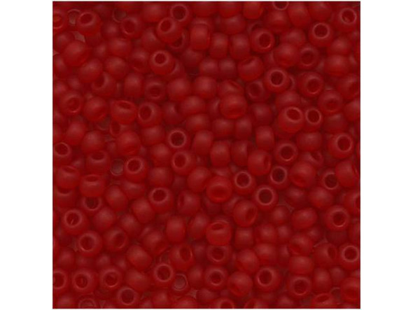 TOHO Glass Seed Bead, Size 11, 2.1mm, Transparent-Frosted Ruby (Tube)