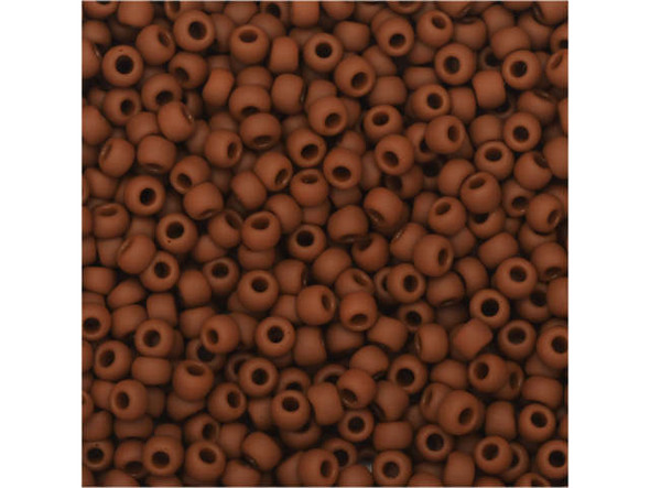 TOHO Glass Seed Bead, Size 11, 2.1mm, Opaque-Frosted Terra Cotta (Tube)