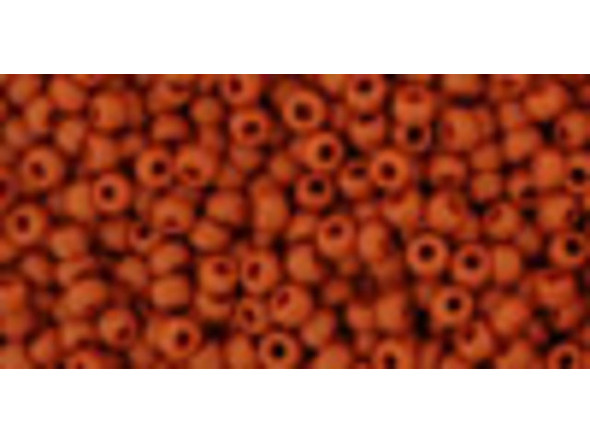 TOHO Glass Seed Bead, Size 11, 2.1mm, Opaque-Frosted Terra Cotta (Tube)