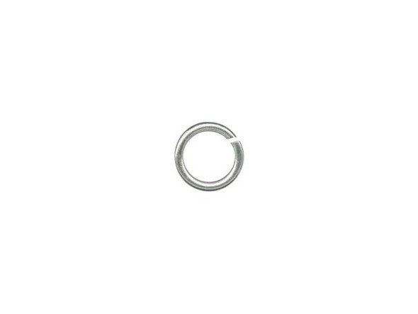 White Plated Jump Ring, Round, 5mm (Pack)