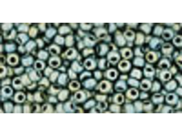 TOHO Glass Seed Bead, Size 11, 2.1mm, Higher-Metallic Frosted Blue Haze (Tube)