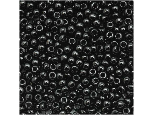 TOHO Glass Seed Bead, Size 11, 2.1mm, Opaque Jet (Tube)