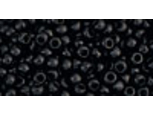 TOHO Glass Seed Bead, Size 11, 2.1mm, Opaque Jet (Tube)