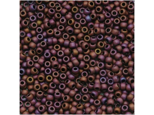TOHO Glass Seed Bead, Size 11, 2.1mm, Matte-Color Mauve Mocha (Tube)