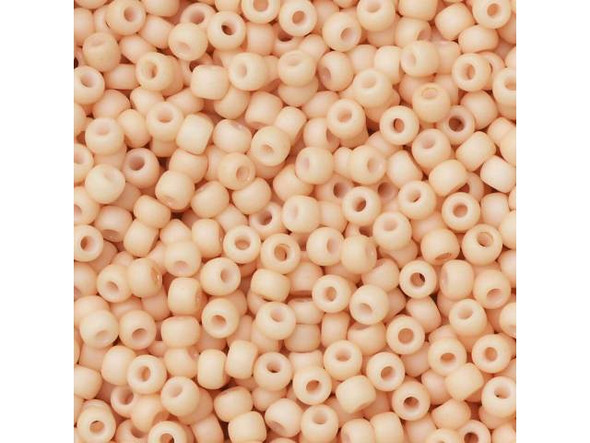 TOHO Glass Seed Bead, Size 11, 2.1mm, Opaque-Pastel-Frosted Apricot (Tube)