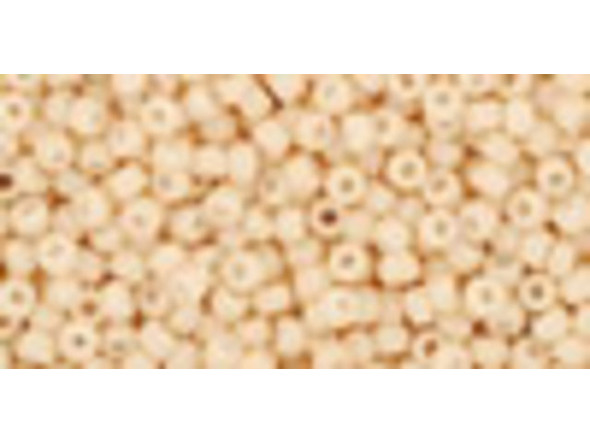TOHO Glass Seed Bead, Size 11, 2.1mm, Opaque-Pastel-Frosted Apricot (Tube)