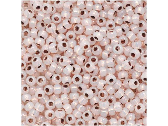 TOHO Glass Seed Bead, Size 11, 2.1mm, Copper-Lined Alabaster (Tube)