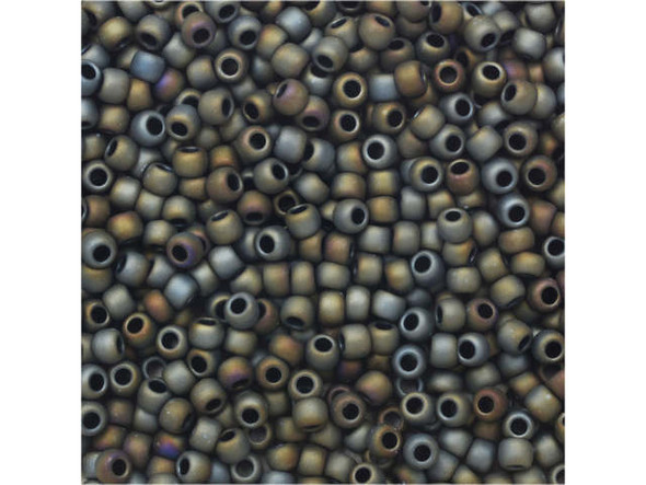TOHO Glass Seed Bead, Size 11, 2.1mm, Matte-Color Iris - Gray (Tube)