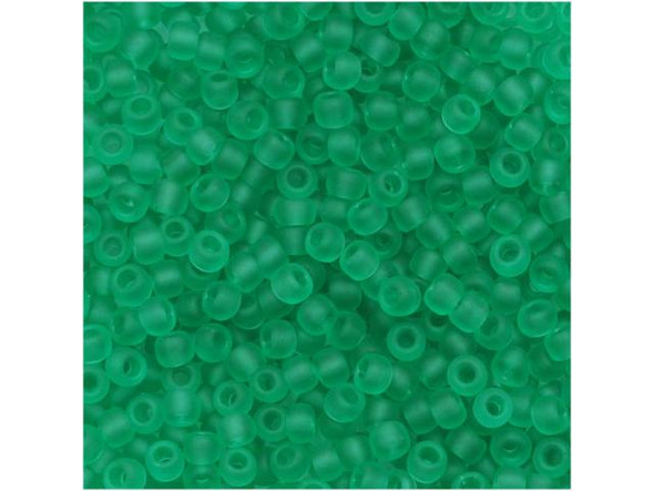 TOHO Glass Seed Bead, Size 11, 2.1mm, Transparent-Frosted Dk Peridot (Tube)
