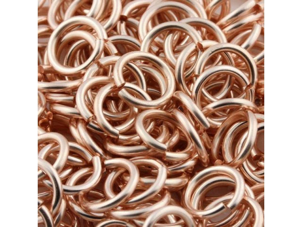 Jump Rings for Chain Maille, Round, Copper, 18ga, 5.6mm OD - Rose Gold Color (ounce)