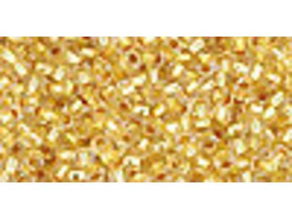 TOHO Glass Seed Bead, Size 11, 2.1mm, 24K Gold-Lined Crystal (Tube)