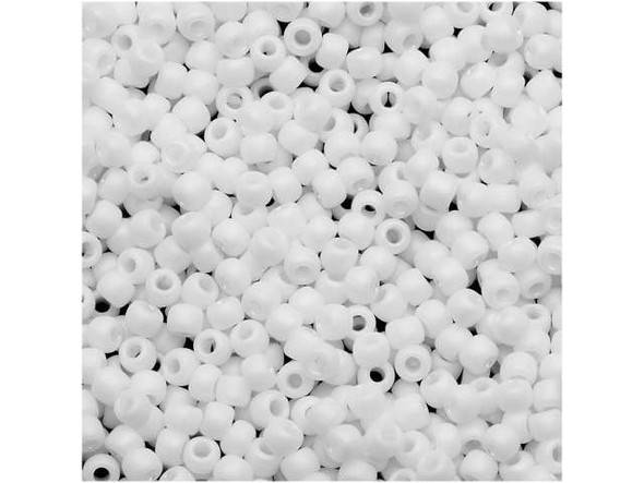 TOHO Glass Seed Bead, Size 11, 2.1mm, Matte-Color Opaque-Rainbow White (Tube)