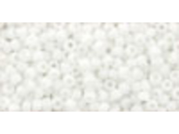 TOHO Glass Seed Bead, Size 11, 2.1mm, Matte-Color Opaque-Rainbow White (Tube)