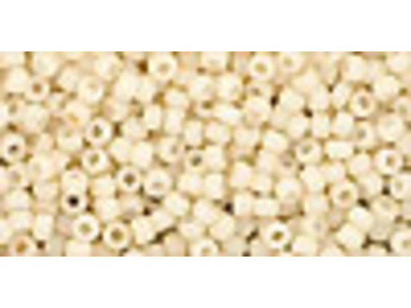 TOHO Glass Seed Bead, Size 11, 2.1mm, Opaque-Pastel-Frosted Egg Shell (Tube)