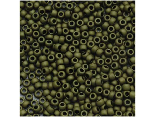 TOHO Glass Seed Bead, Size 11, 2.1mm, Matte-Color Dk Olive (Tube)