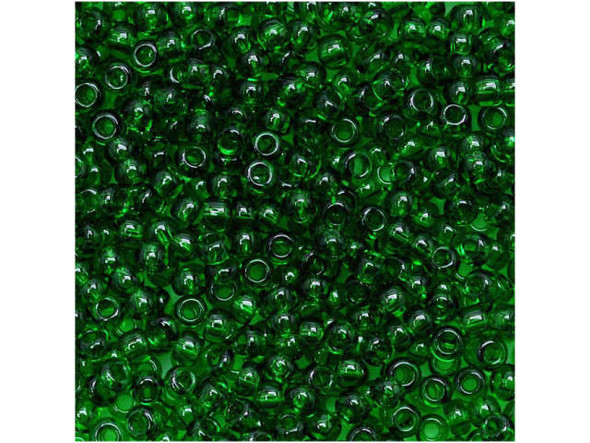 TOHO Glass Seed Bead, Size 11, 2.1mm, Transparent Grass Green (Tube)