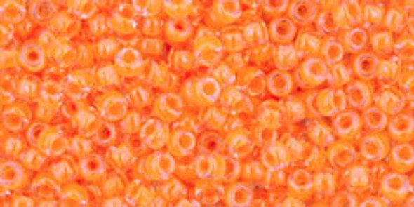 TOHO Glass Seed Bead, Size 11, 2.1mm, Luminous Neon Orange (tube)