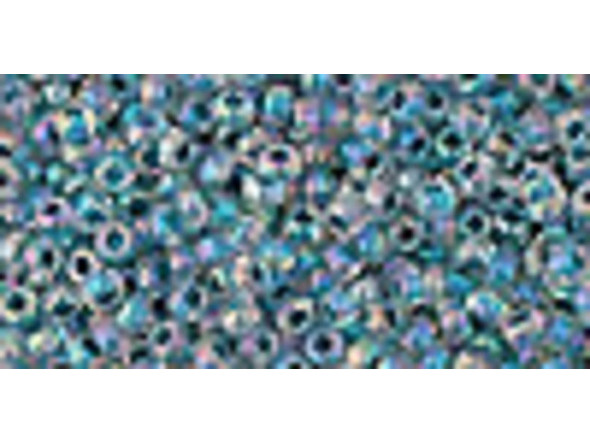 TOHO Glass Seed Bead, Size 11, 2.1mm, Inside-Color Rainbow Crystal/Capri-Lined (Tube)