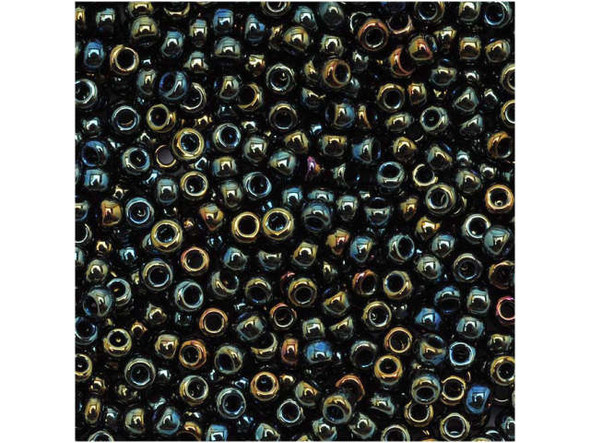 TOHO Glass Seed Bead, Size 11, 2.1mm, Metallic Iris - Green/Brown (Tube)