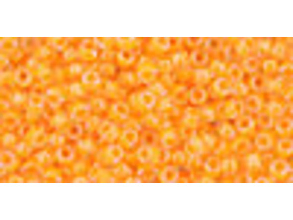 TOHO Glass Seed Bead, Size 11, 2.1mm, Luminous Neon Tangerine (Tube)