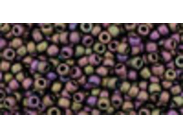 TOHO Glass Seed Bead, Size 11, 2.1mm, Frosted Metallic Iris - Purple (Tube)