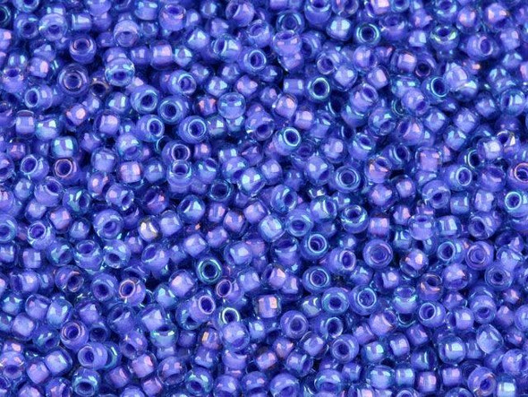 TOHO Glass Seed Bead, Size 11, 2.1mm, Inside-Color Lt Sapphire/Opaque Purple-Lined (Tube)