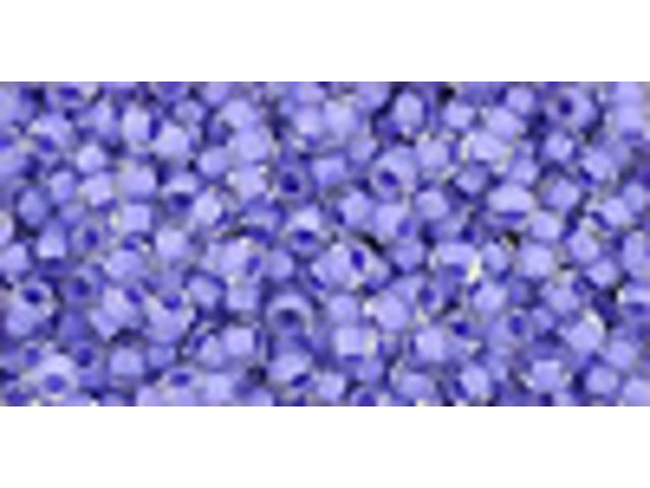 TOHO Glass Seed Bead, Size 11, 2.1mm, Inside-Color Crystal/Neon Purple-Lined (Tube)