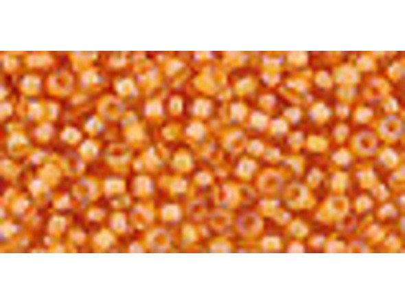 TOHO Glass Seed Bead, Size 11, 2.1mm, Inside-Color Jonquil/Burnt Orange-Lined (Tube)