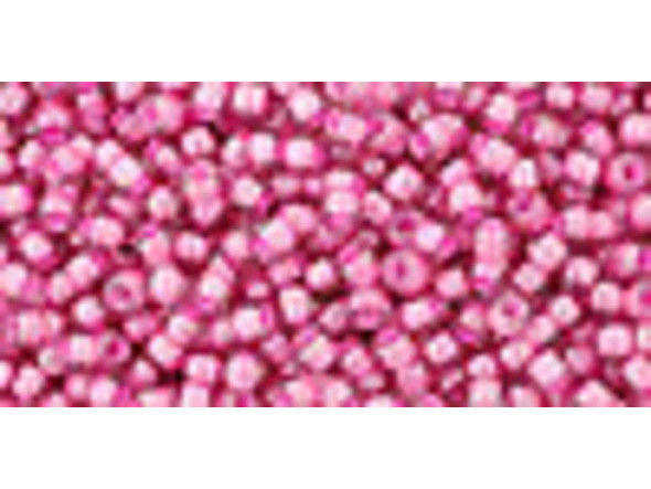 TOHO Glass Seed Bead, Size 11, 2.1mm, Inside-Color Lt Amethyst/Pink-Lined (Tube)