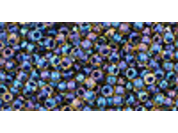 TOHO Glass Seed Bead, Size 11, 2.1mm, Inside-Color Rainbow Lt Yellow/Capri-Lined (Tube)